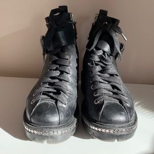 NEW Elvio Zanon soft leather ankle boots with lug sole size 37